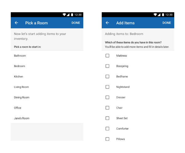 An example of high-fidelity wireframes for Digital Locker.